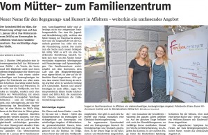 Vom Mütter- zum Familienzentrum. Anzeiger aus dem Bezirk Affoltern, November 2013
