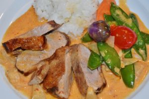 Mittagessen Poulet Curry